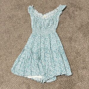 Floral Blue and White Dress